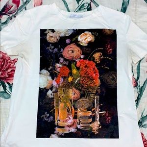 Zara flower print shirt